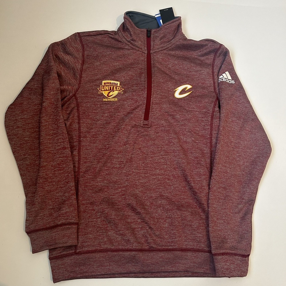 Adidas Climawarm 1/4 Pullover Mens Small Wine Gold Cleveland Cavaliers NBA NEW